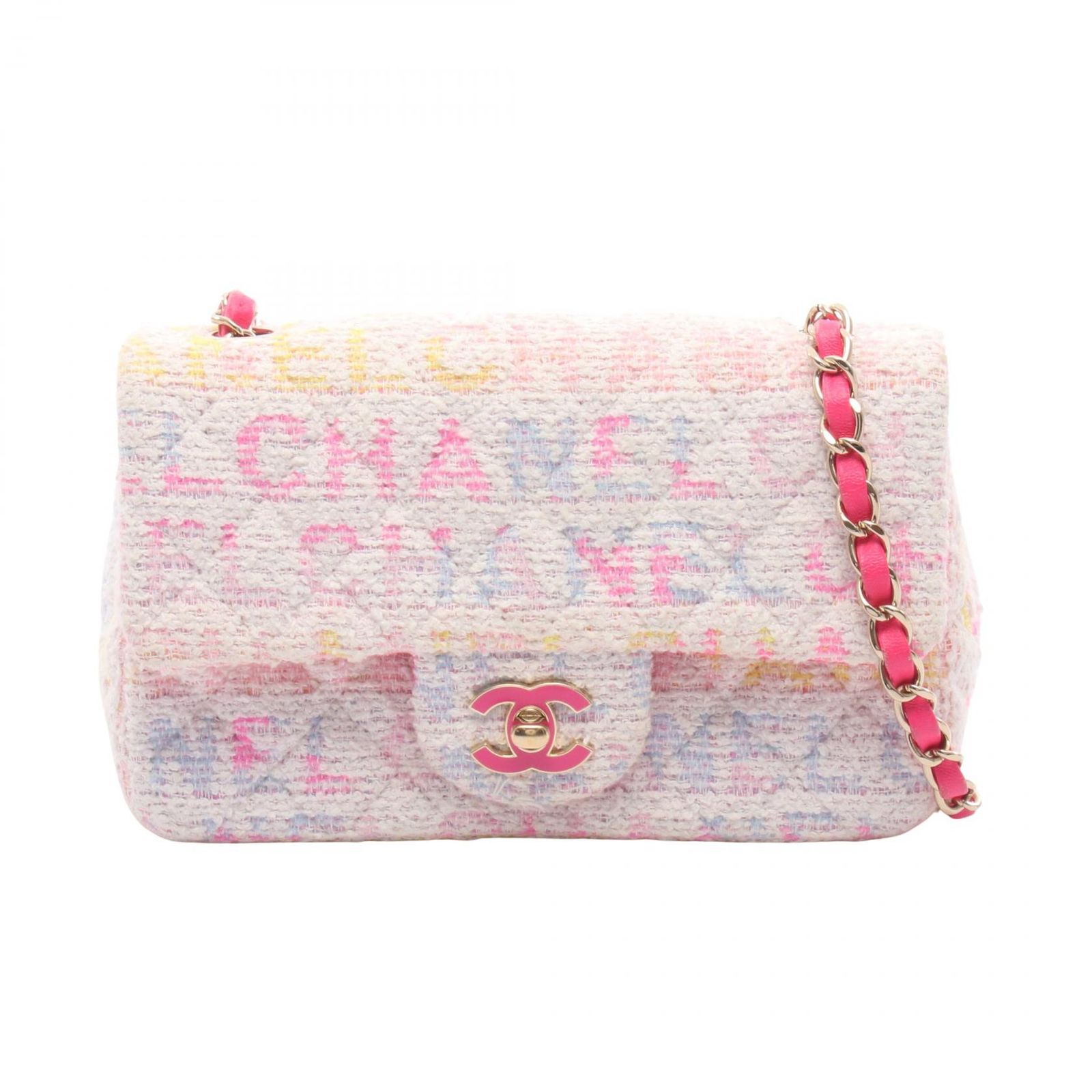 シャネル CHANEL ショルダーバッグ ミニマトラッセ20 A69900 ホワイト/マルチ ファブリック レザー ミニマトラッセ チェーンショルダー レディース Used A