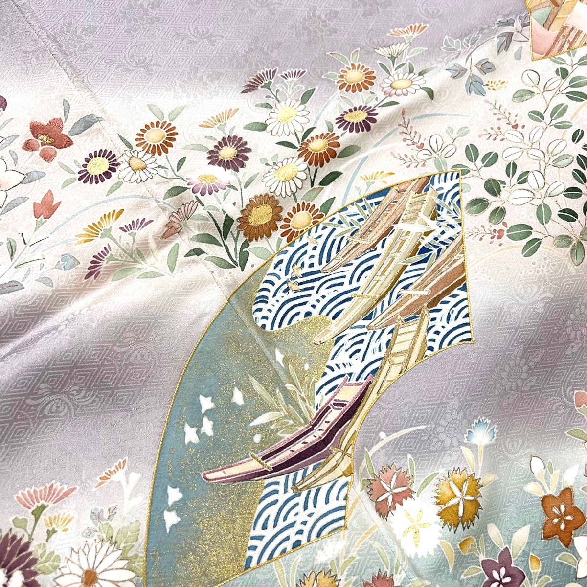 未使用品 逸品 上品 金彩 金駒刺繍 京友禅 正絹 訪問着 K1398 - メルカリ