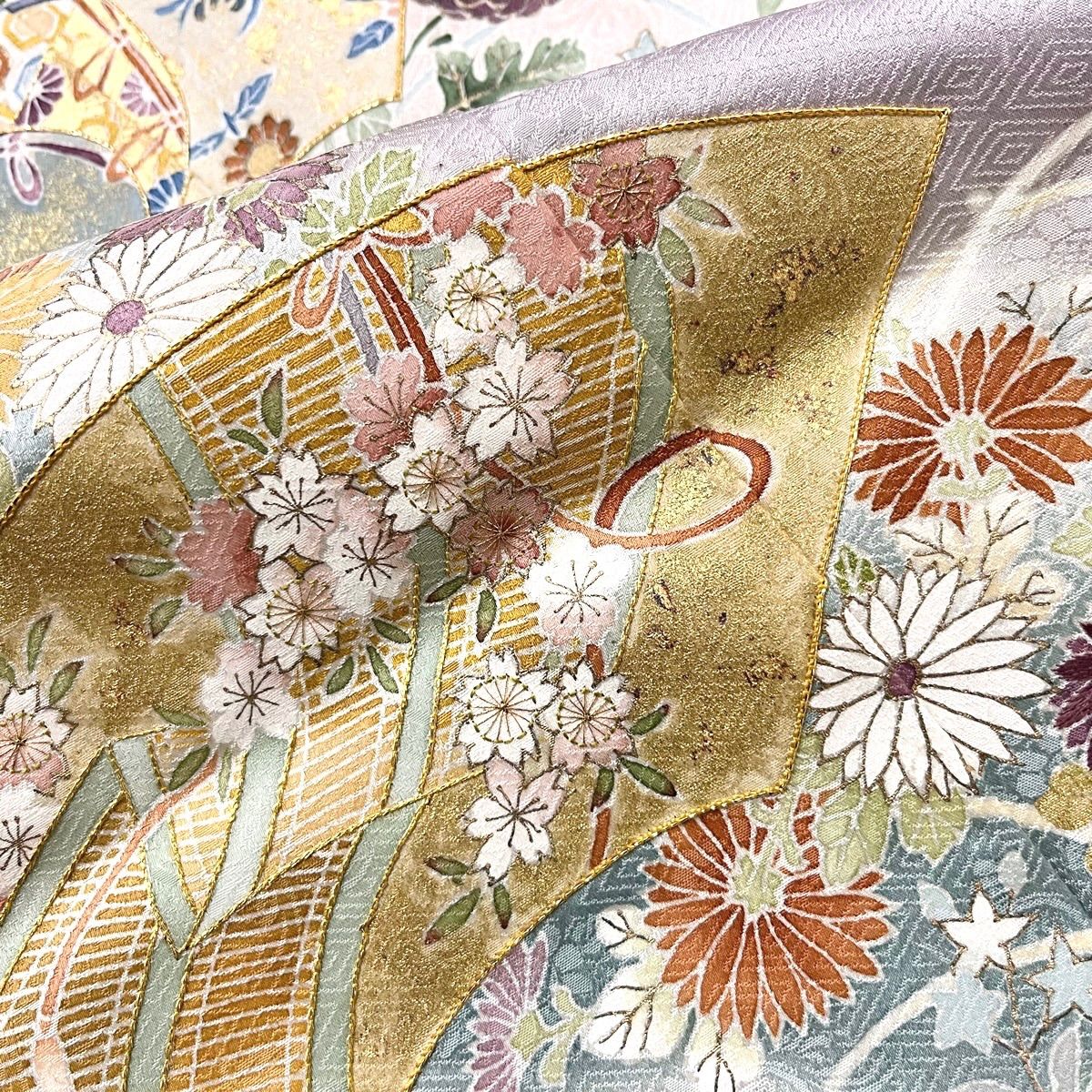 未使用品 逸品 上品 金彩 金駒刺繍 京友禅 正絹 訪問着 K1398 - メルカリ