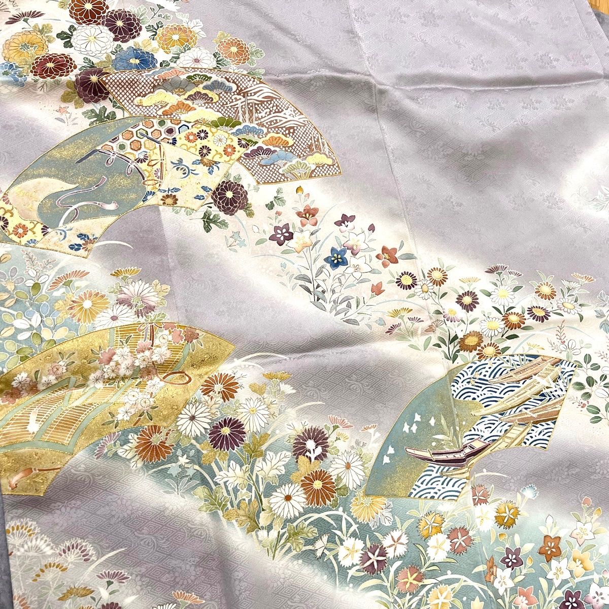 未使用品 逸品 上品 金彩 金駒刺繍 京友禅 正絹 訪問着 K1398 - メルカリ