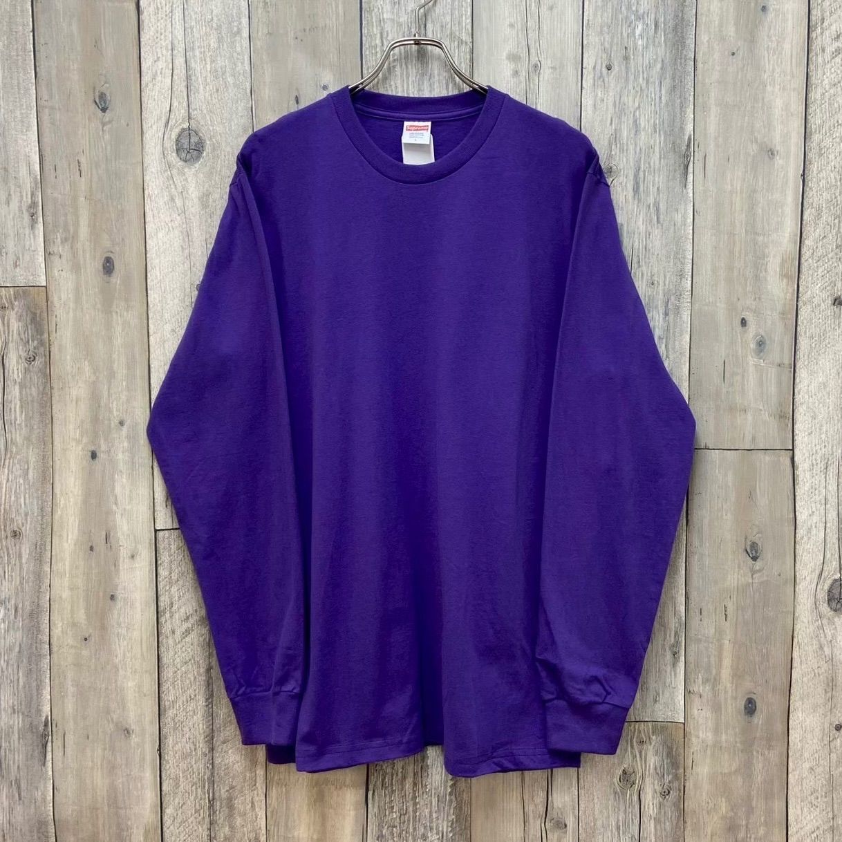 【新品 タグ付き】SUPREME supreme シュプリーム 米国製 パープル 無地 ロンT 長袖 Tシャツ メンズ L サイズ