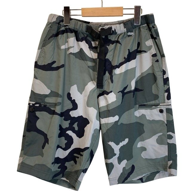 【中古】　THE NORTH FACE　ハーフパンツ　短パン　ウエストゴム　ベルト　ジップフライ　迷彩　カモフラ　アウトドア　古着　/1153