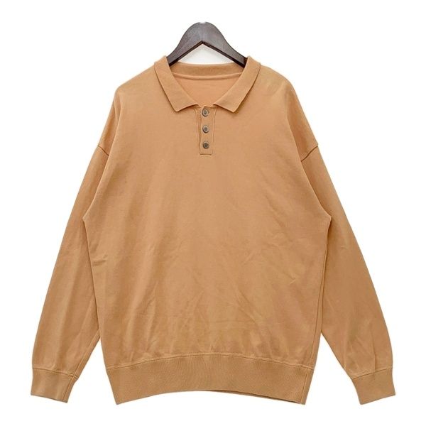 Crepscule クレプスキュール ポロ ニット セーター 長袖 カットソー 1701-014 コットン 日本製 メンズ サイズ2 オレンジ トップス DM18721■