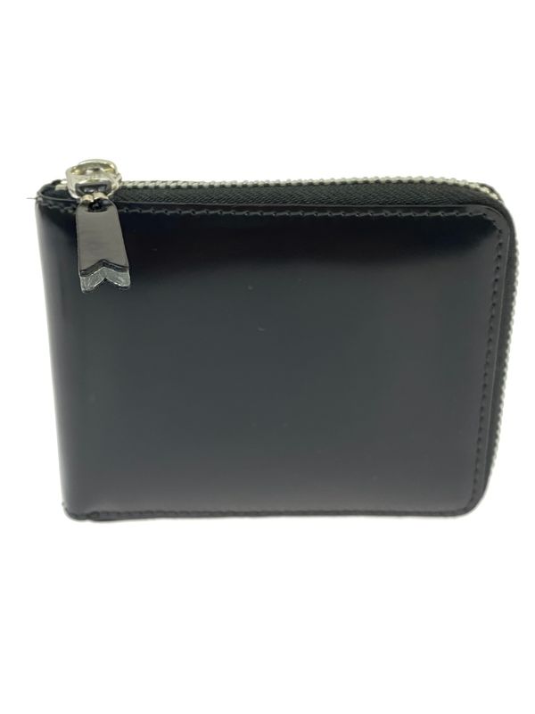 【中古品】 COMME DES GARCONS コムデギャルソン GOLD LINE WALLET BLACK SILVER ゴールドライン ウォレット 二つ折り財布 【200-260512-em-12-min】