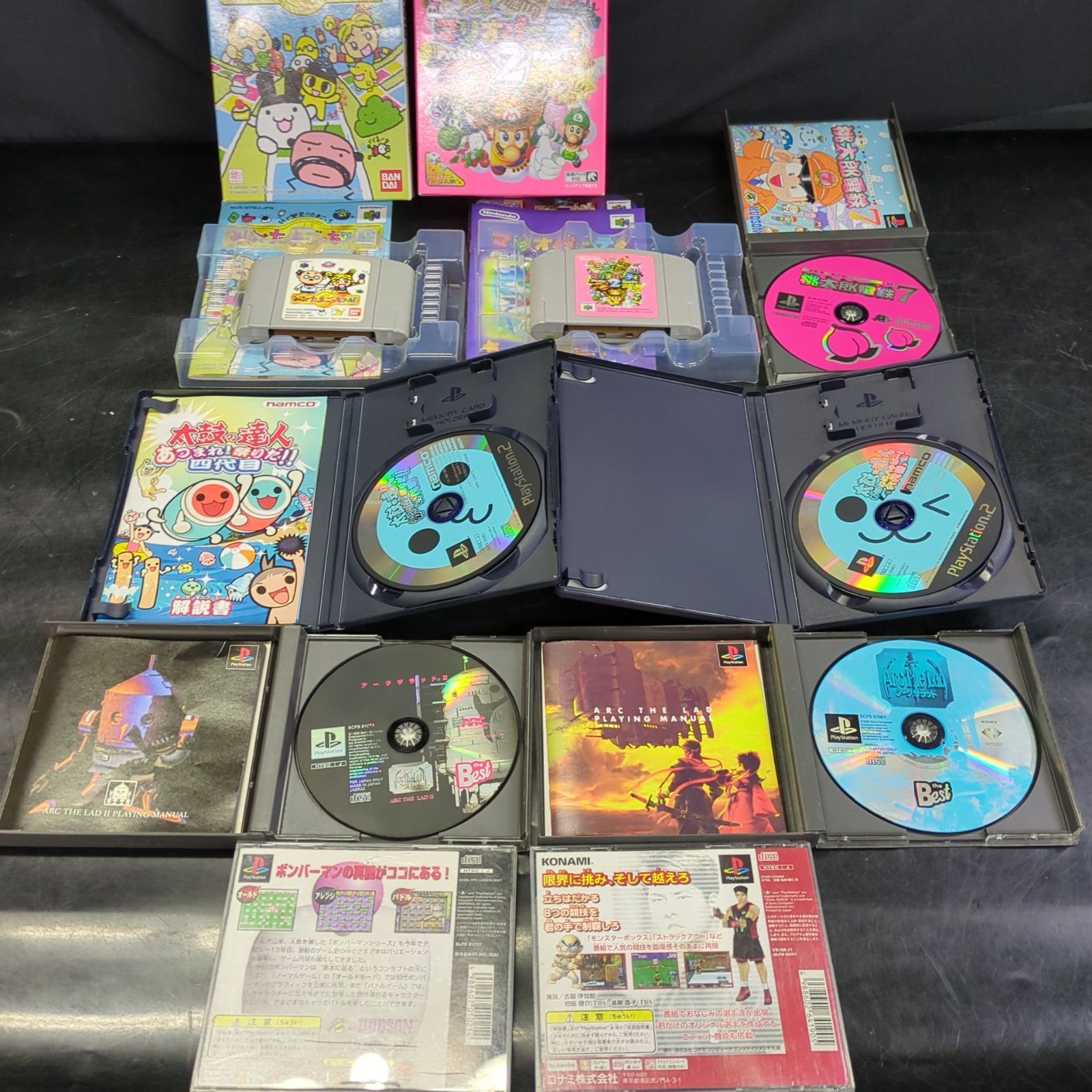 D20389】 テレビゲーム いろいろまとめ売り PS PS2 64ソフト タタコン