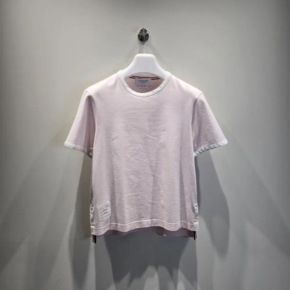 中古/正規品 トム・ブラウン トリミング 半袖 Tシャツ ライトピンク 42