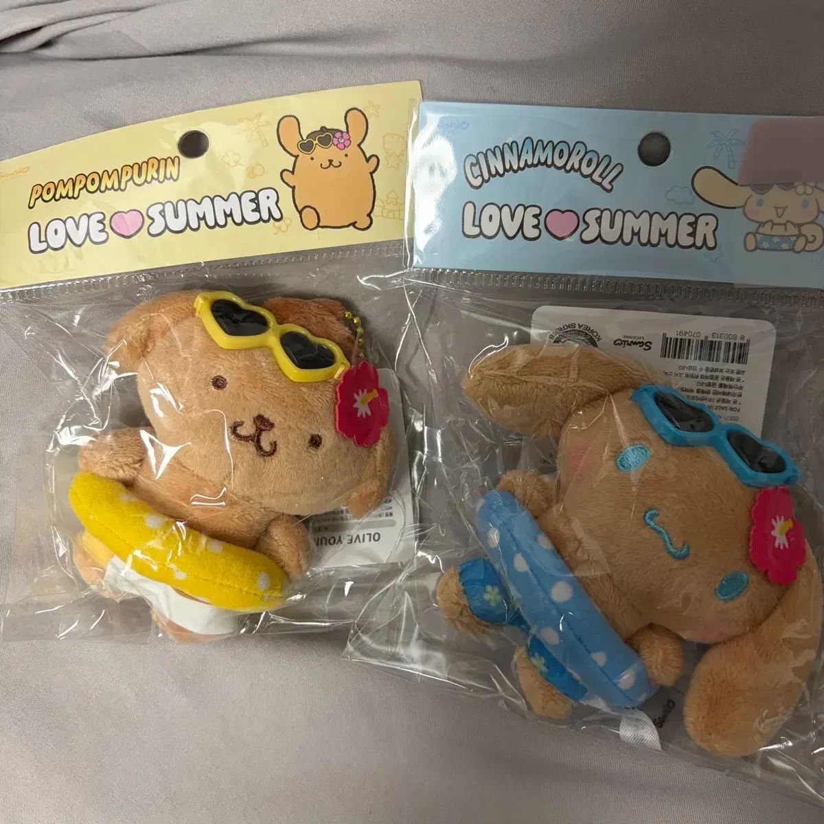 OLIVE YOUNG サンリオ ポムポムプリン タンニング シナモロール ぬいぐるみ キーリング