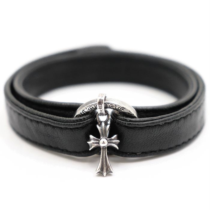 希少】CHROME HEARTS クロムハーツ レザー ブレスレット メンズ