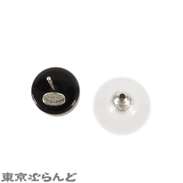 101821046 シャネル CHANEL ミラー ピアス ブラックxゴールド