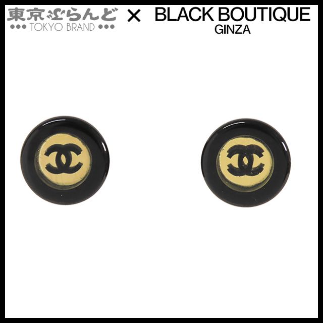 限定品 CHANEL ピアス ブラック ミラー 101821046 シャネル CHANEL ミラー ピアス ブラックxゴールド