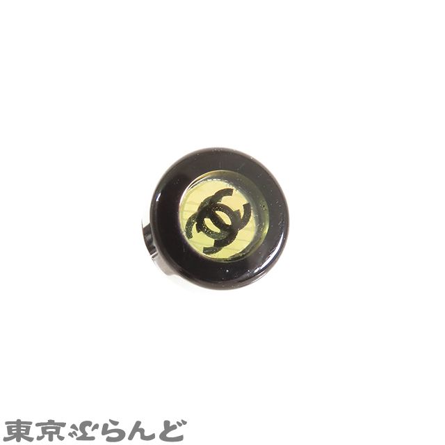101821046 シャネル CHANEL ミラー ピアス ブラックxゴールド 