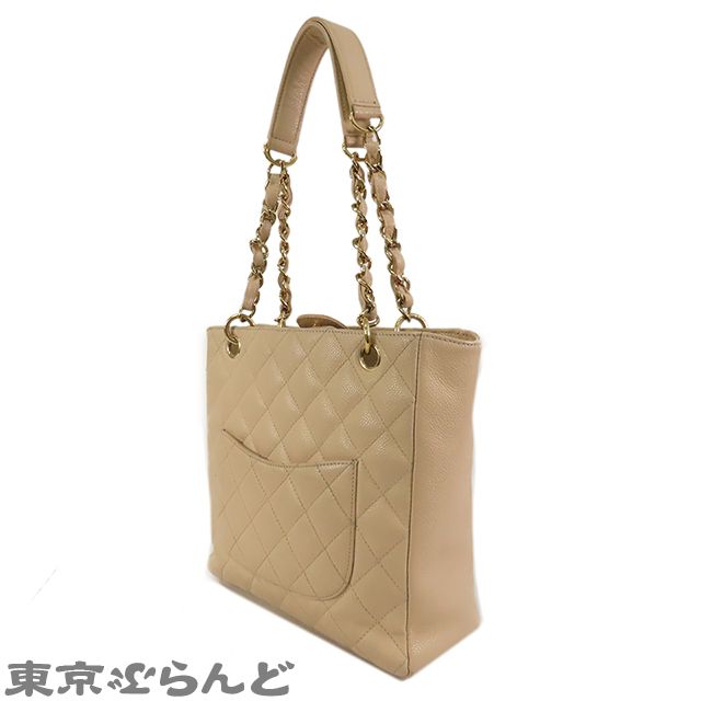 シャネル CHANEL PSTトート A20994 ベージュ ゴールド金具 キャビア