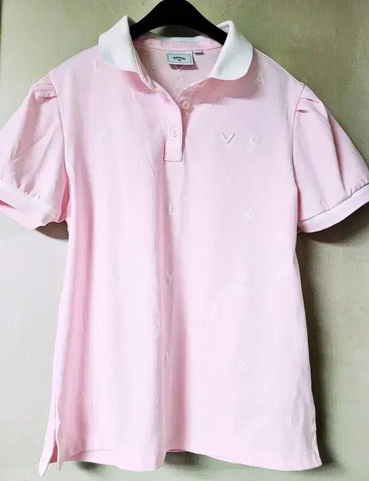 キャロウェイゴルフ パステルピンク シャーリング袖口 半袖Tシャツ ポール1330