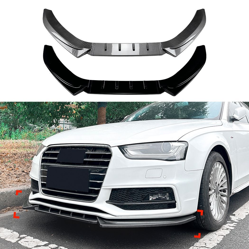 【送料無料】アウディ A4/S4 B8.5 Sライン (Audi A4/S4 B8.5 Sline) 2013-2016 フロントリップ スポイラー カナード エアロパーツ カスタム ドレスアップ スポーティ 存在感UP 簡単取付