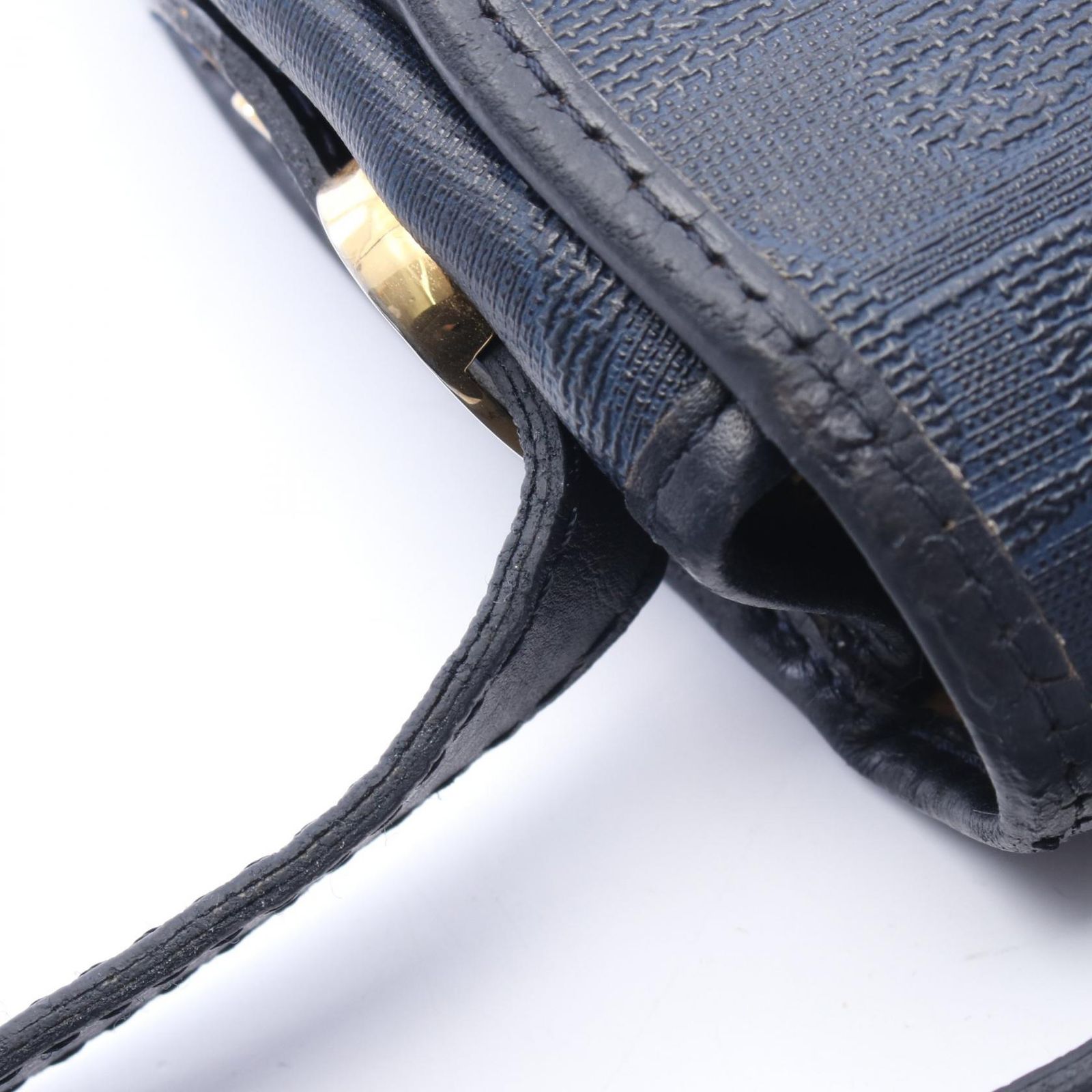 ディオール Dior ショルダーバッグ トロッター柄 ネイビー PVC 