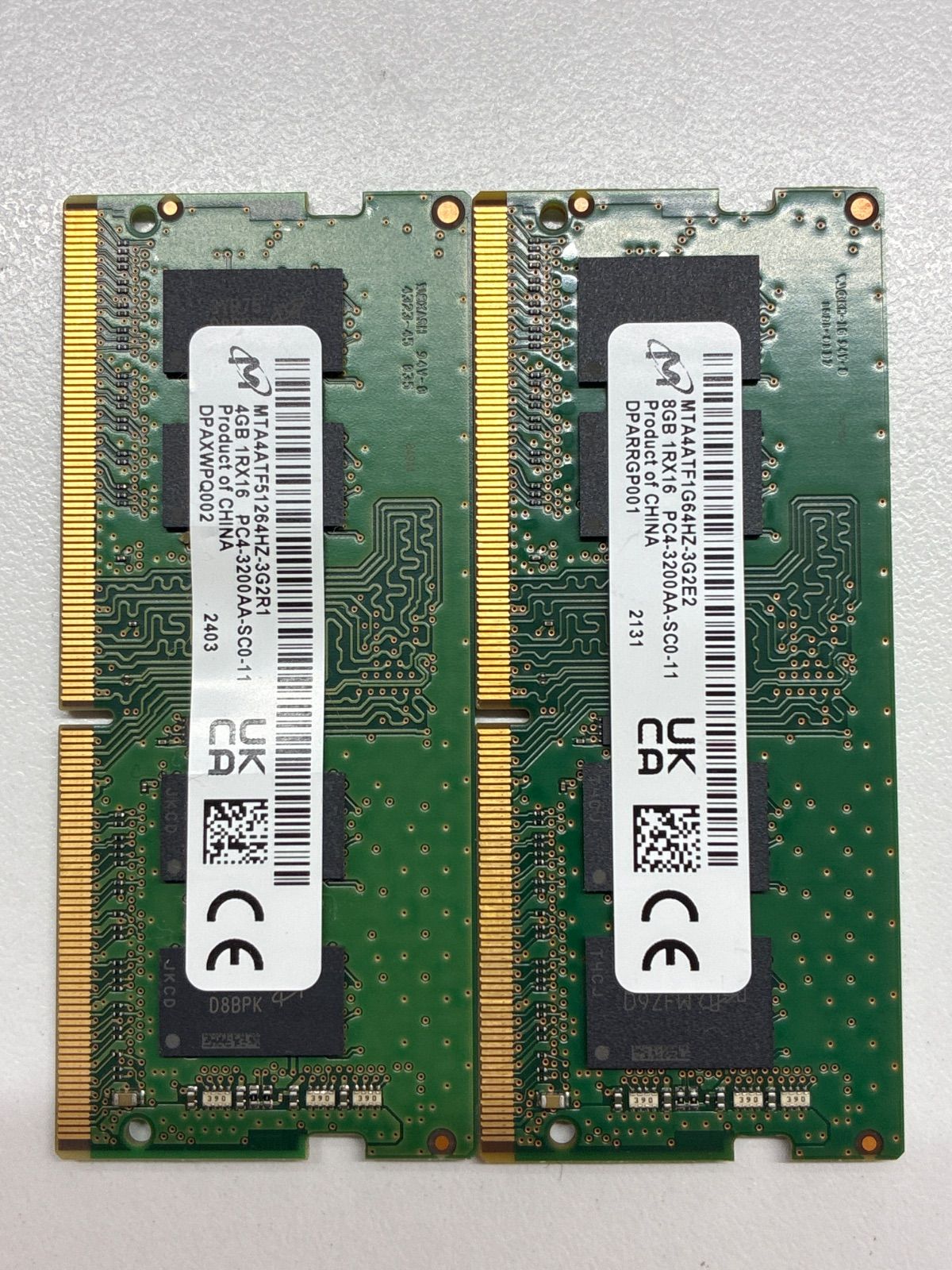 動作確認済み Crucial DDR4 ノートPC用メモリ 12GBセット 8GB+4GB PC4 