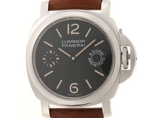 PANERAI パネライ ルミノールマリーナ 8DAYS PAM00590 腕時計 ステンレススチール ブラック 手巻き メンズ【中古】