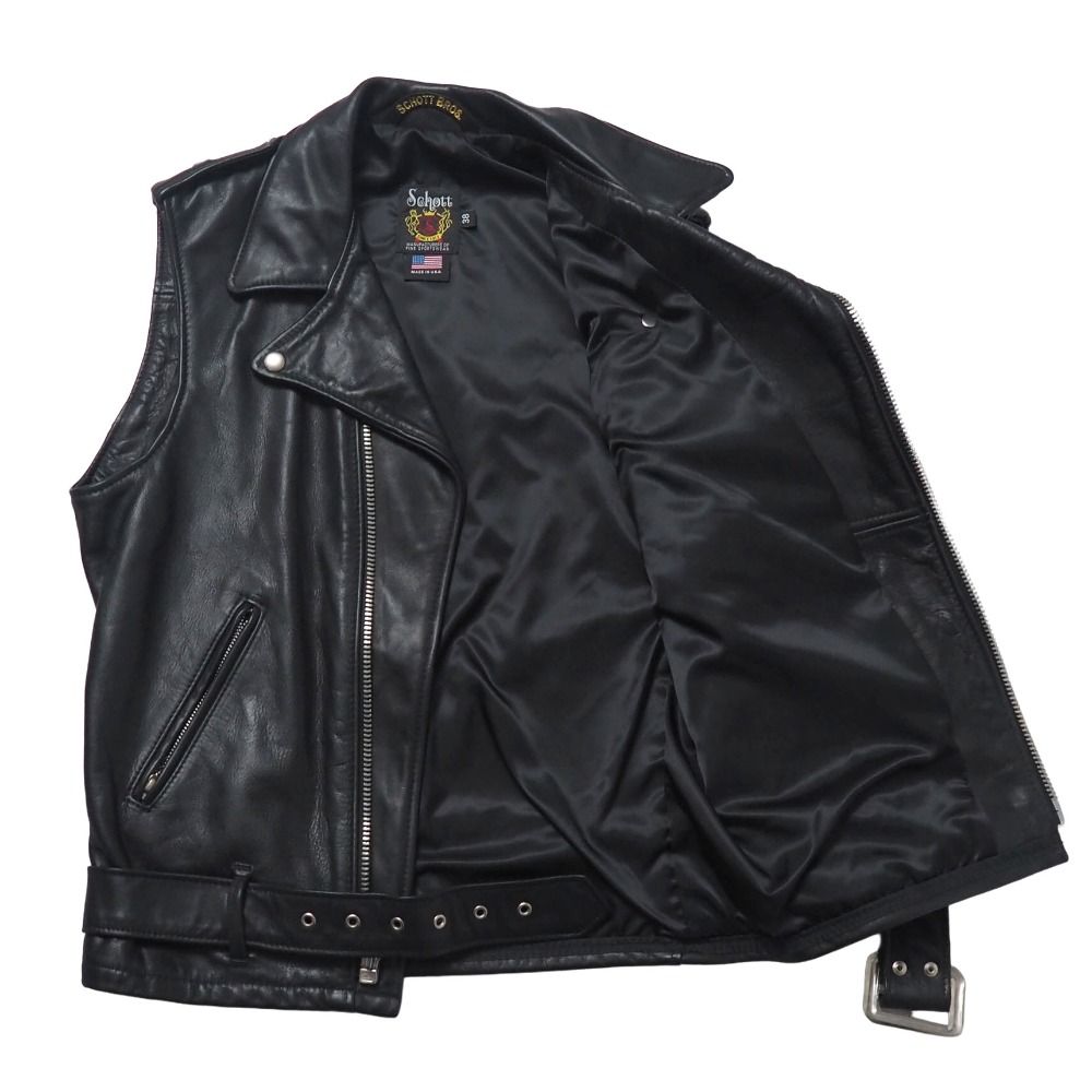 schott ショット ワンスター ベスト サイズ38 ダブルライダース ジレ
