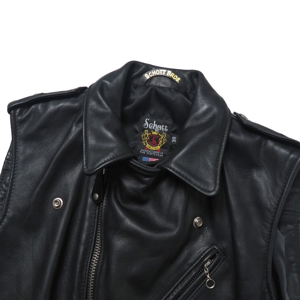 schott ショット ワンスター ベスト サイズ38 ダブルライダース ジレ
