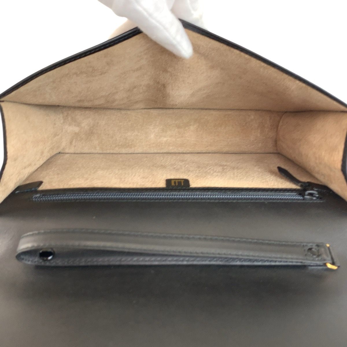 美品 Dunhill ダンヒル ブラック 黒 ゴールド金具 レザー クラッチ