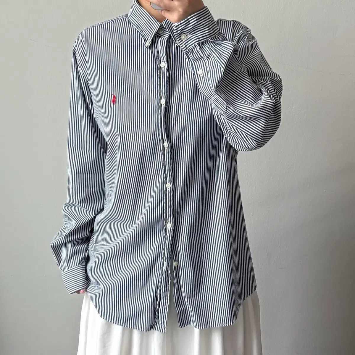 L ポロ クラシックフィット ストライプ シャツ