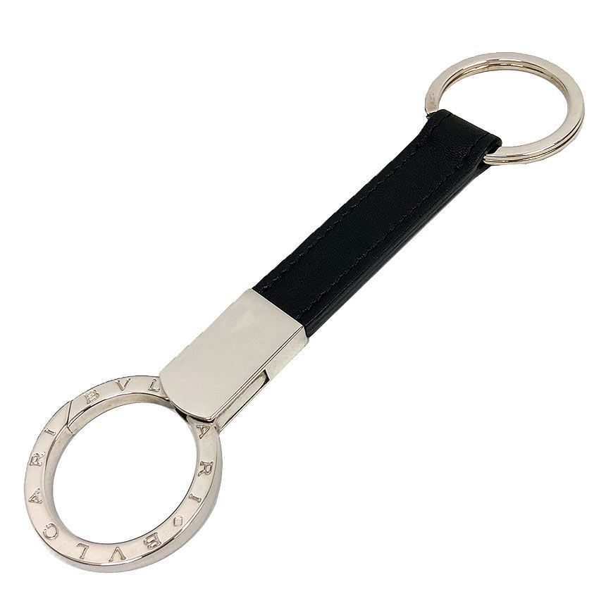 BVLGARI ブルガリ ブルガリブルガリ マン BB MAN キーホルダー キーリング 21370 ブラック×シルバー ブルガリ 財布小物 メンズ レディース ユニセックス aq12876