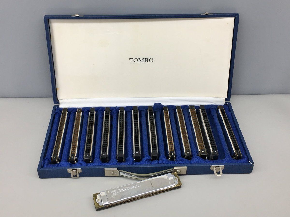 楽器 TOMBO 複音ハーモニカ トンボバンド21 バリトン オクターブ 他 計13点セット 21穴 トンボ 2502LO125