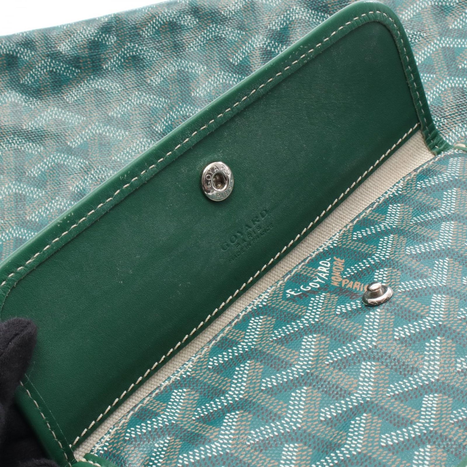 ゴヤール GOYARD トートバッグ サンルイPM グリーン PVCコーティング 