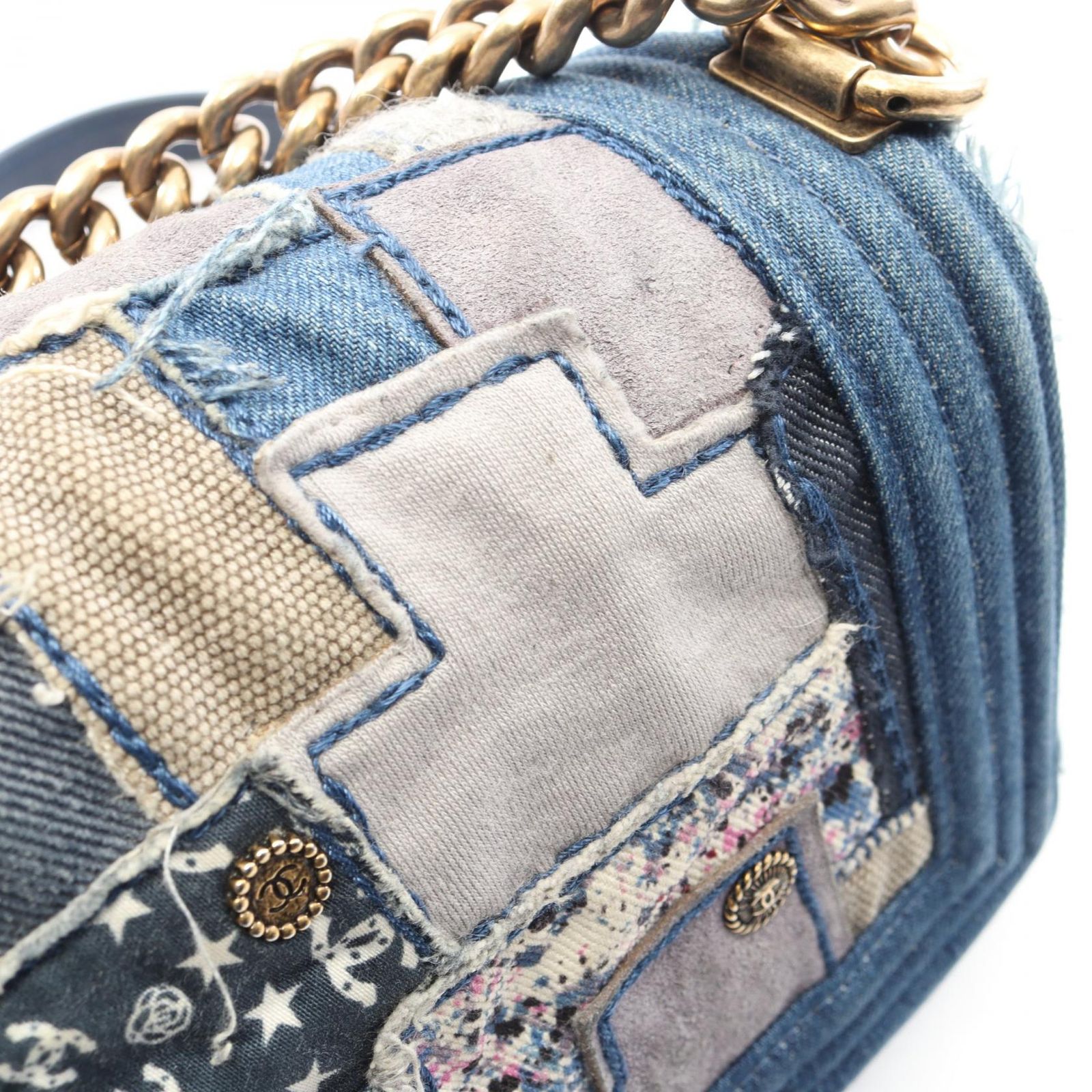 CHANEL ボーイシャネル パッチワークデニム ショルダーバッグ シャネル CHANEL ボーイシャネル パッチワーク デニム ショルダー