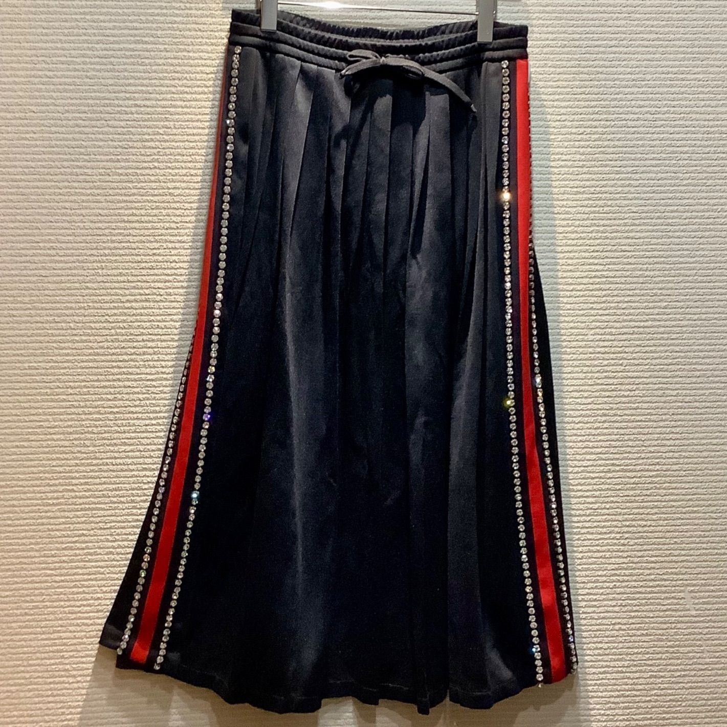 グッチ GUCCI ラインストーン シェリーライン ジャージー スカート