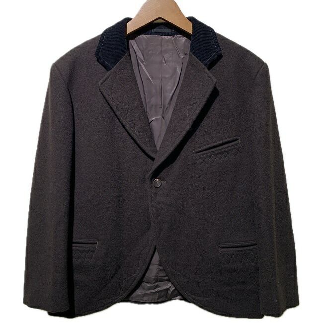 【中古】　Y's for men　テーラードジャケット　ウールジャケット　アウター　コーデュロイ　無地　ウール　ナイロン　No.MF-J20-121　日本製　ドメスティック　古着　/1156