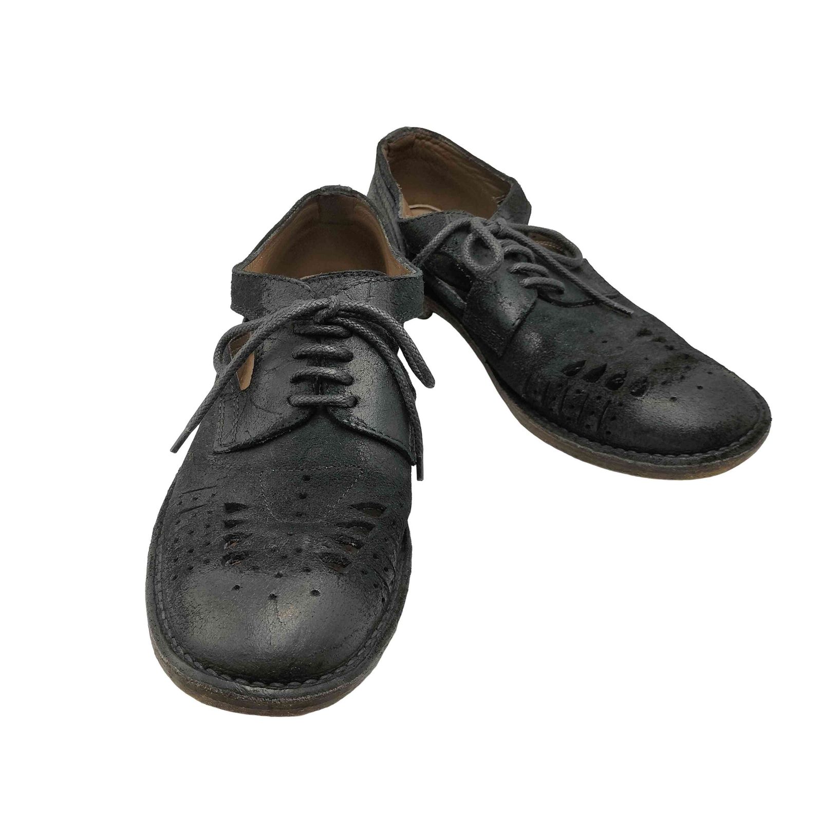 ドルチェアンドガッバーナ DOLCE&GABBANA イタリア製 DERBY CROSTA RETRO STONE WASH レザー ブーツ 穴あき サマーシューズ メンズ 7