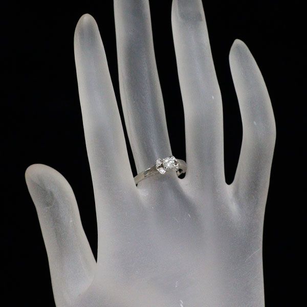 カルティエ Pt950 ダイヤモンド リング 0.24ct D VVS1 3EX バレリーナ