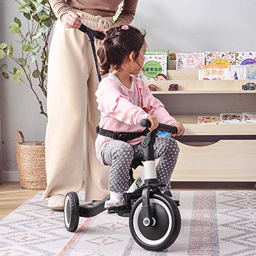 BTM 子供用三輪車 5in1 三輪車 押し棒付き ランニング バイク 自転車 おもちゃ 乗用玩具 組み立て おしゃれ 1歳-5歳 幼児用 プレゼント お祝い ギフト(レッド)Y a6cd6b3e