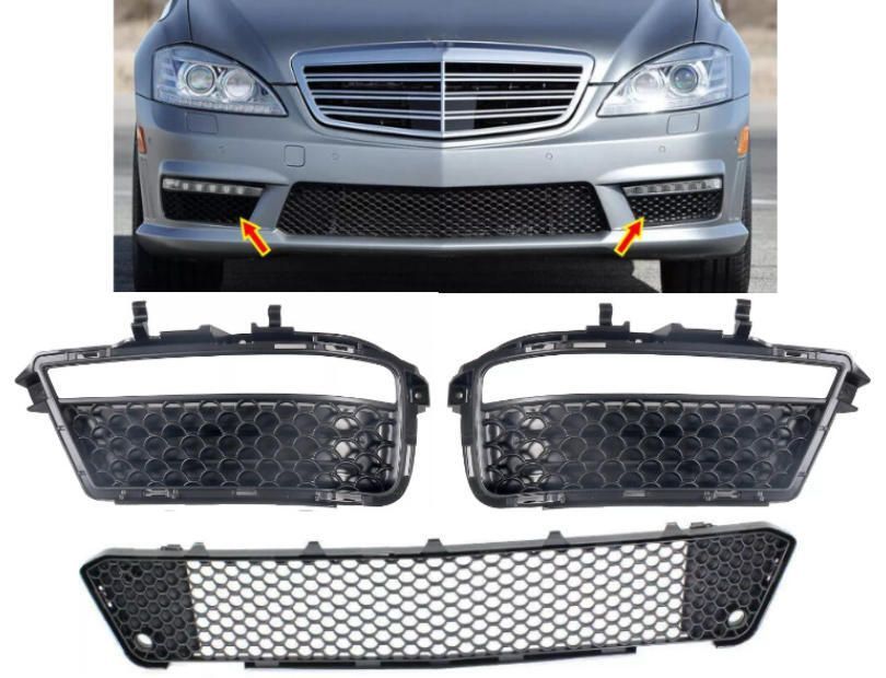 メルセデス ベンツ Sクラス W221 2005-2013年 フロントフォグランプカバー フロント バンパー ロアグリル　外装