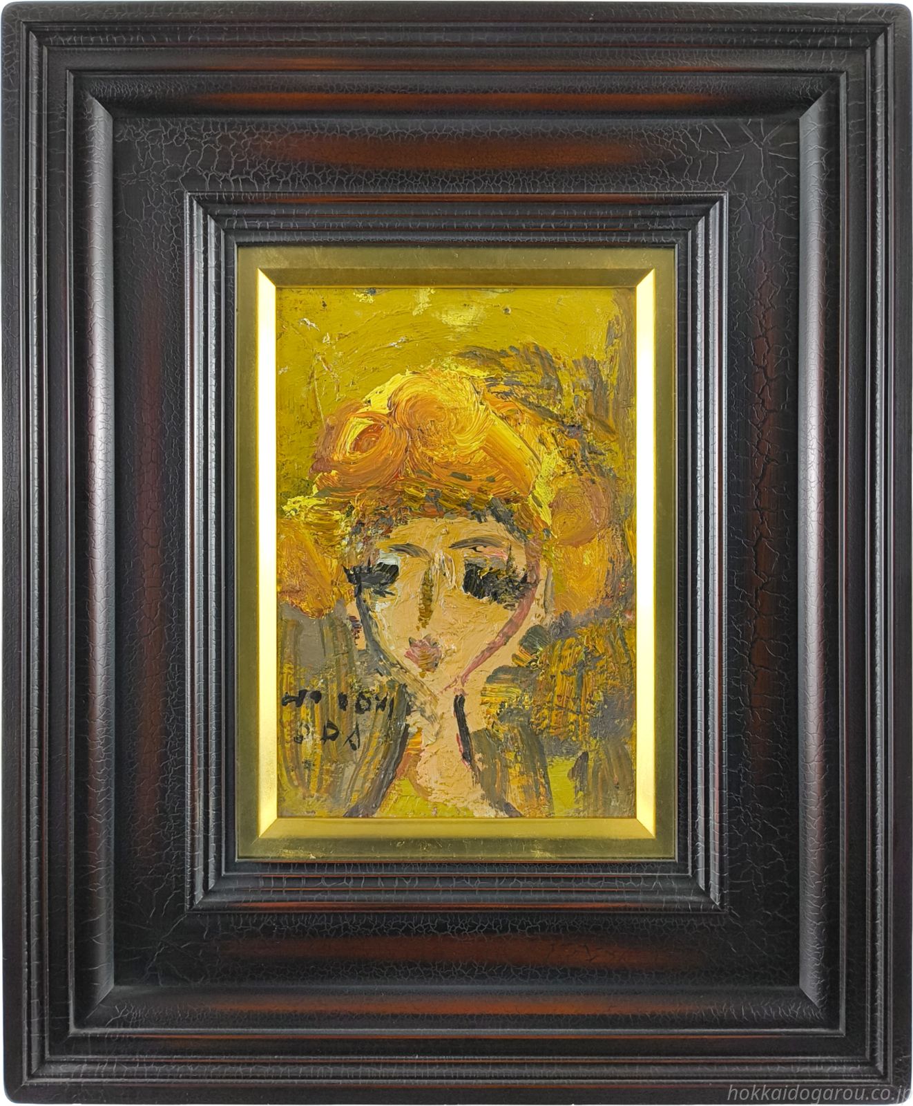 織田廣喜 「少女」 油絵・油彩画 絵画