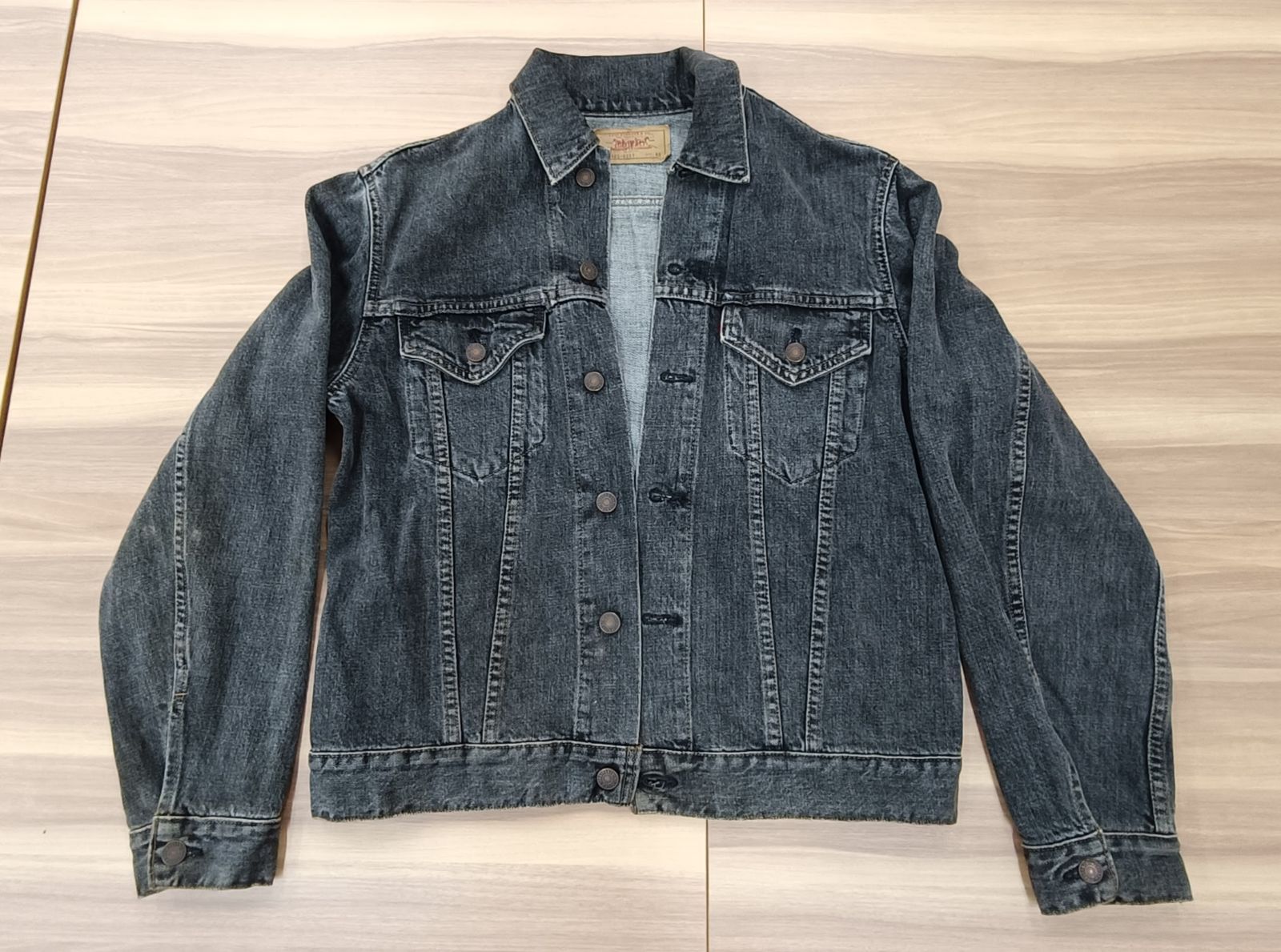 90s Levi's リーバイス 先染めブラック デニムトラッカージャケット G