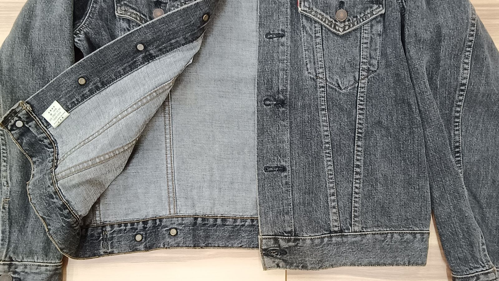 90s Levi's リーバイス 先染めブラック デニムトラッカージャケット G