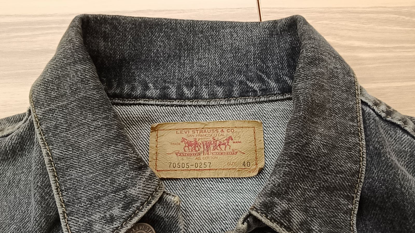 90s Levi's リーバイス 先染めブラック デニムトラッカージャケット G
