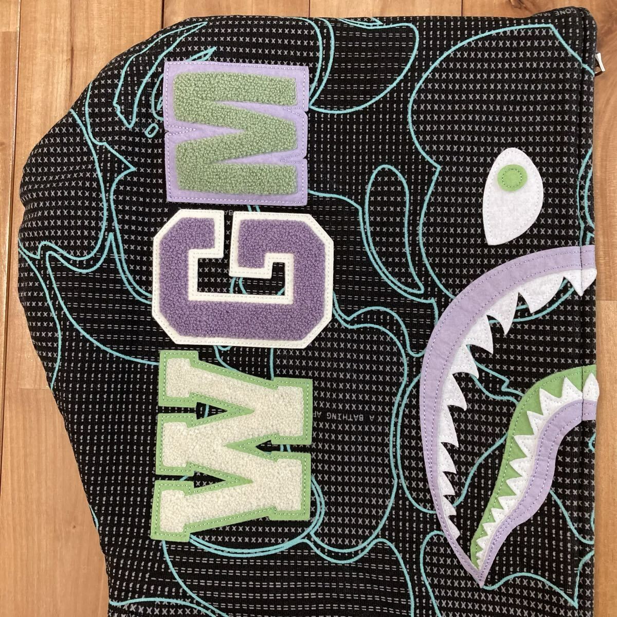 ☆蓄光☆ XL TEXT CODE CAMO SHARK FULL ZIP HOODIE a bathing ape