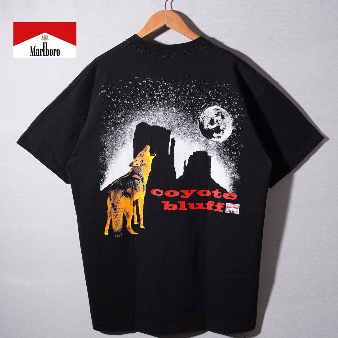 デッドストック】 90s USA製 マルボロ コヨーテ Tシャツ XL ブラック