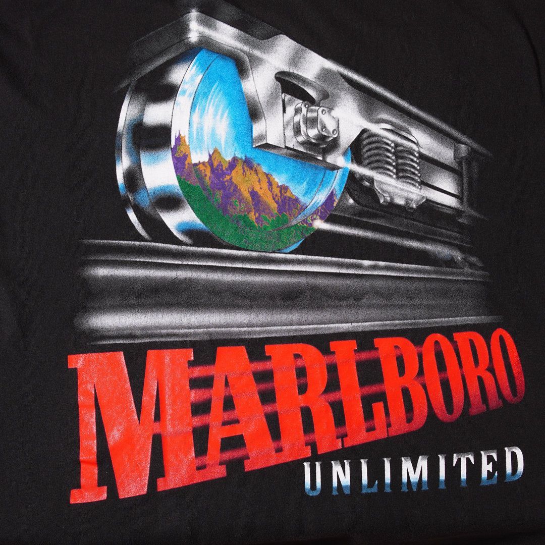 デッドストック】 90s USA製 マルボロ トレイン Tシャツ XL ブラック