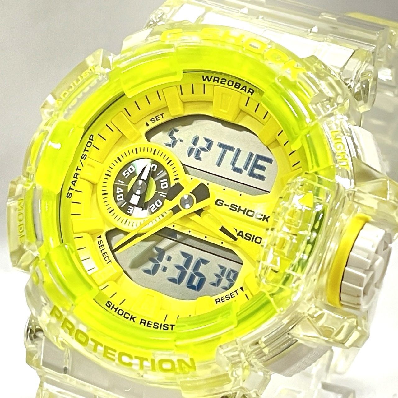 b*e様 【希少】G-SHOCK GA-400SK ネオンイエロースケルトン ☆CASIO カシオ G-SHOCK GA-400SK クリアスケルトン デジタル アナログ
