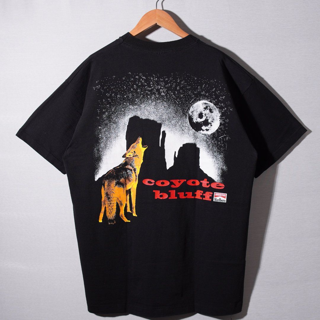 デッドストック】 90s USA製 マルボロ コヨーテ Tシャツ XL ブラック
