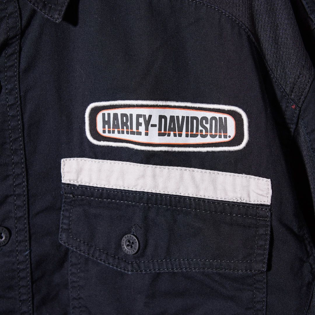 ハーレー ダビッドソン 半袖シャツ M ブラック 00s Harley-Davidson