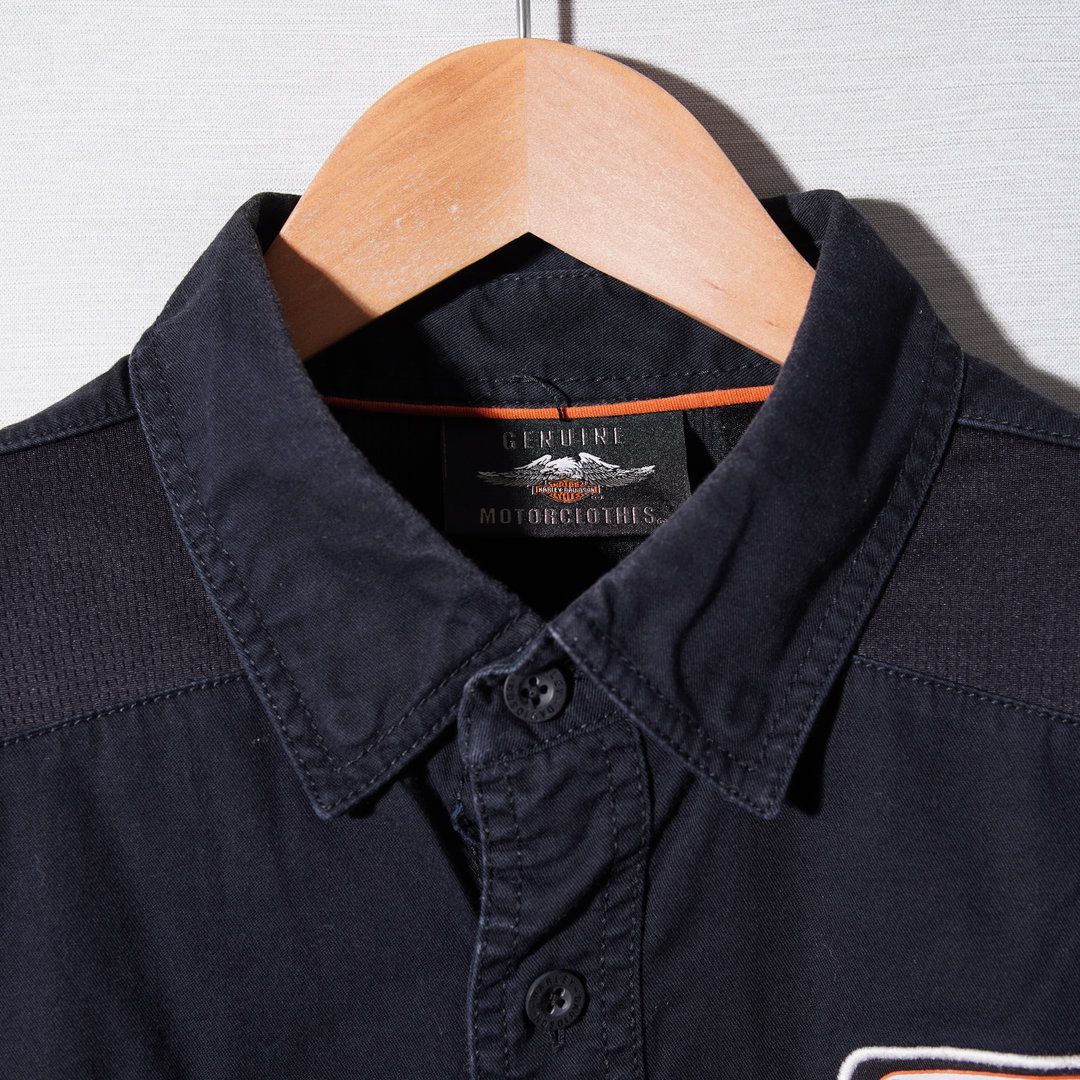 ハーレー ダビッドソン 半袖シャツ M ブラック 00s Harley-Davidson