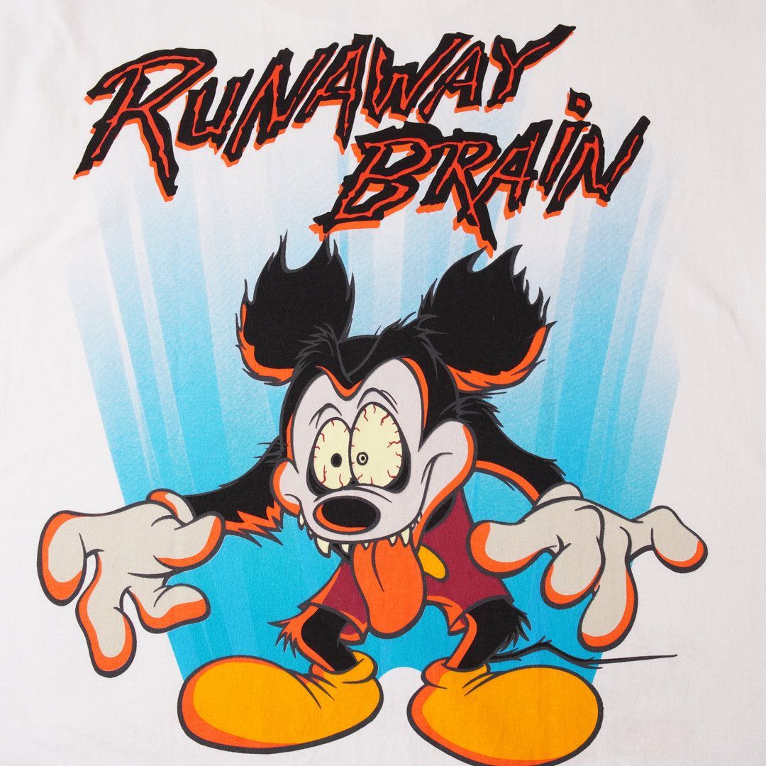 ディズニー Tシャツ USA製 1995年製 RUNAWAY BRAIN 蓄光 デッドストック】 90s USA製 ディズニー Disney RUNAWAY BRAIN Tシャツ