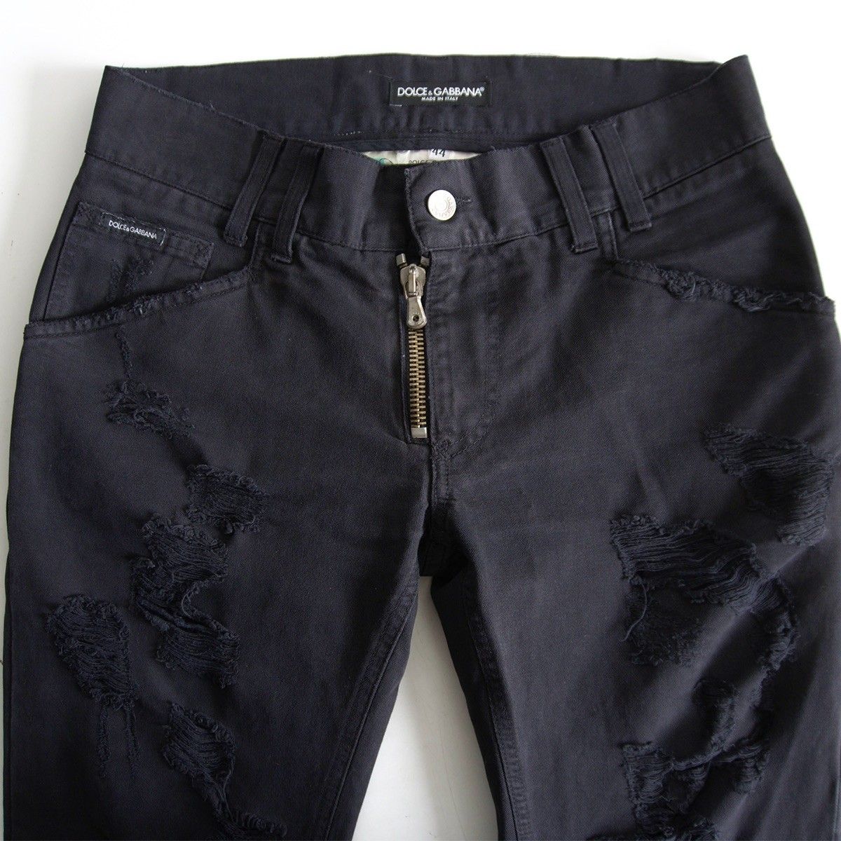 アーカイブ】DOLCE＆GABBANA 【クラッシュ加工 ブラックデニム】44 