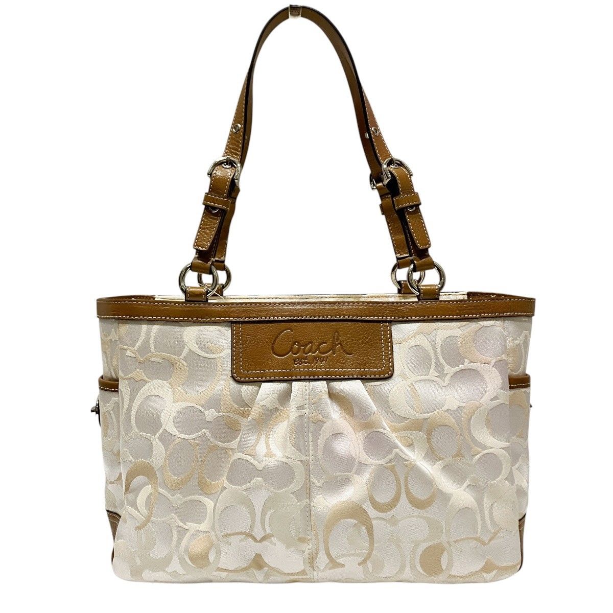 コーチ COACH シグネチャー ハンドバッグ キャンバス レザー F13762