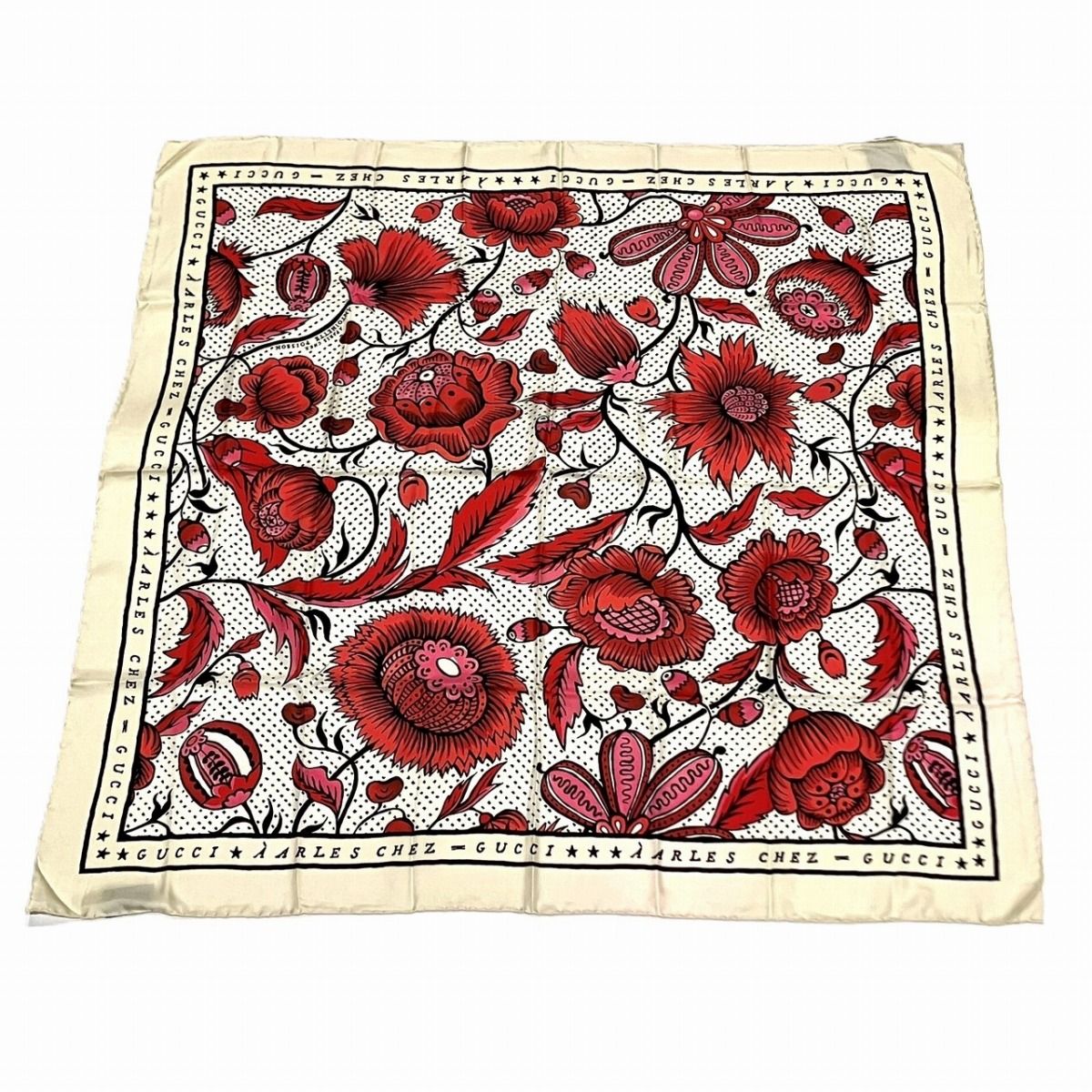 グッチ GUCCI 花柄モチーフスカーフ スカーフ シルク レディース